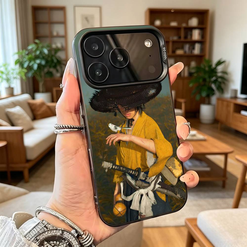 G-Ghost of Yotei Atsu Jin S-Sakai Чехол для телефона For iPhone17,16,15,14,13,12,11Plus,ProMax,XS,Красочный серебристый чехол для телефона Funda Cover iPhone12PRO