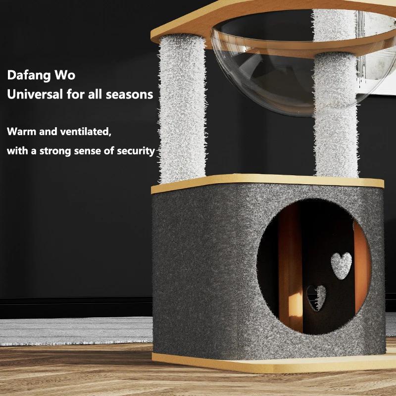 New Cat Climbing Frame Luxury Space Capsule Large Cat Villa Four Seasons Cat Toys Universal Play Sleep All-in-one Pet Supplies
