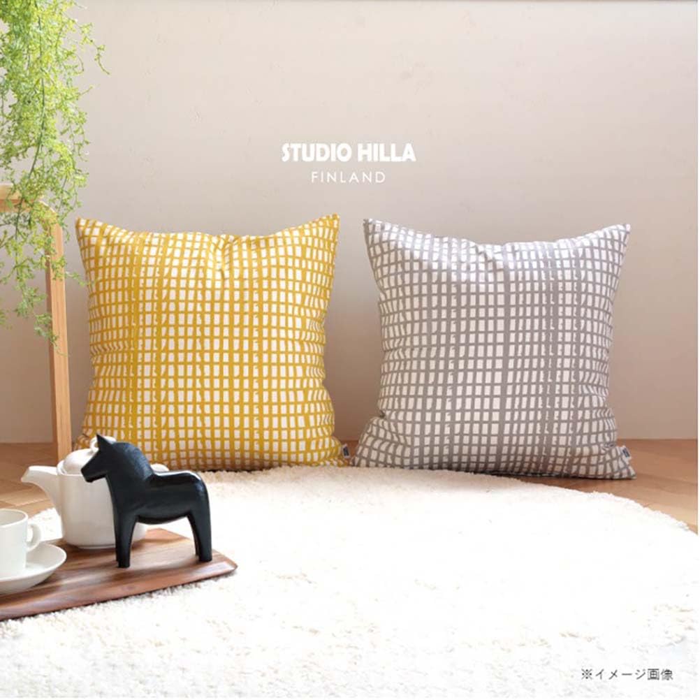 LDnext Rene Due Studio Hilla Cushion Cover, Vegetable Garden Green, Approx. 45 x 45 cm, Made in Japan, 71400510