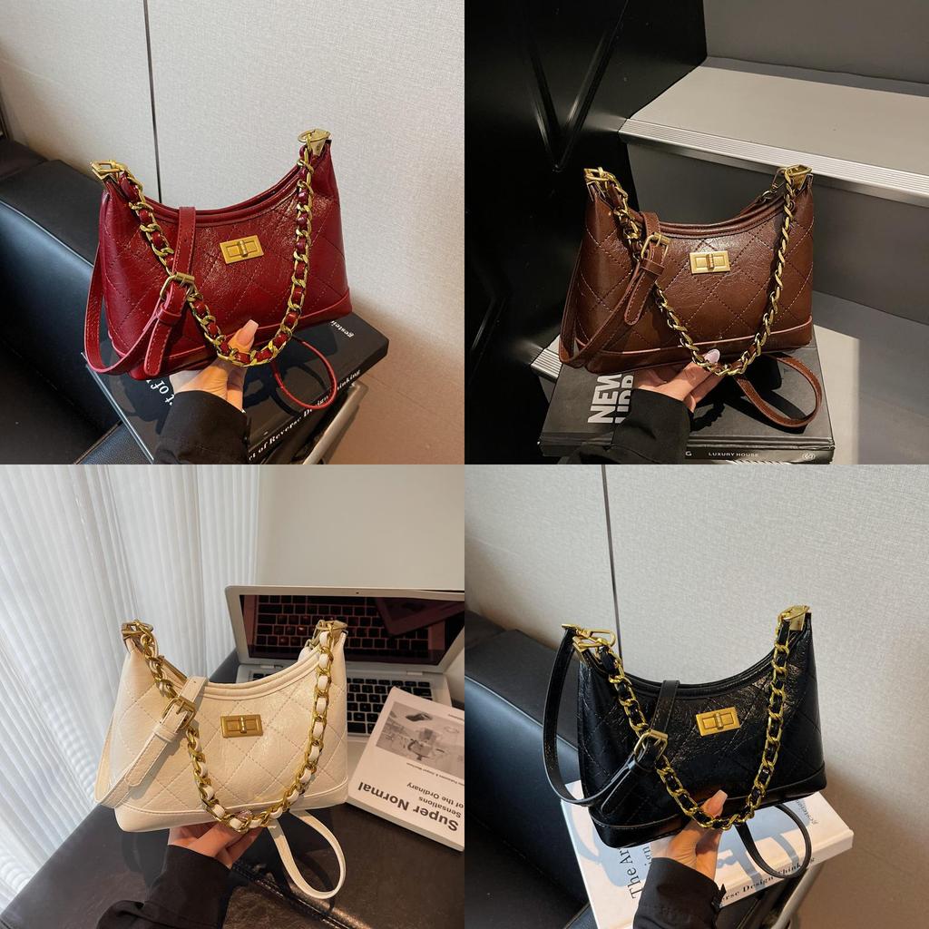 Vintage Underarm Bag For Women With Soft Pu Fabric And Zipper Closure For Casual Outings