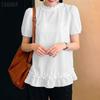 ZANZEA Women Casual Round Neck Solid Color Short Sleeve Blouse