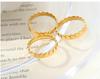 Gold-Plated Titanium Steel Unisex Matching Rings - Simple Trendy Design for Couples