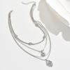 Hot-selling retro exaggerated design devil's eye pendant necklace fashionable multi-layer diamond ins collarbone chain