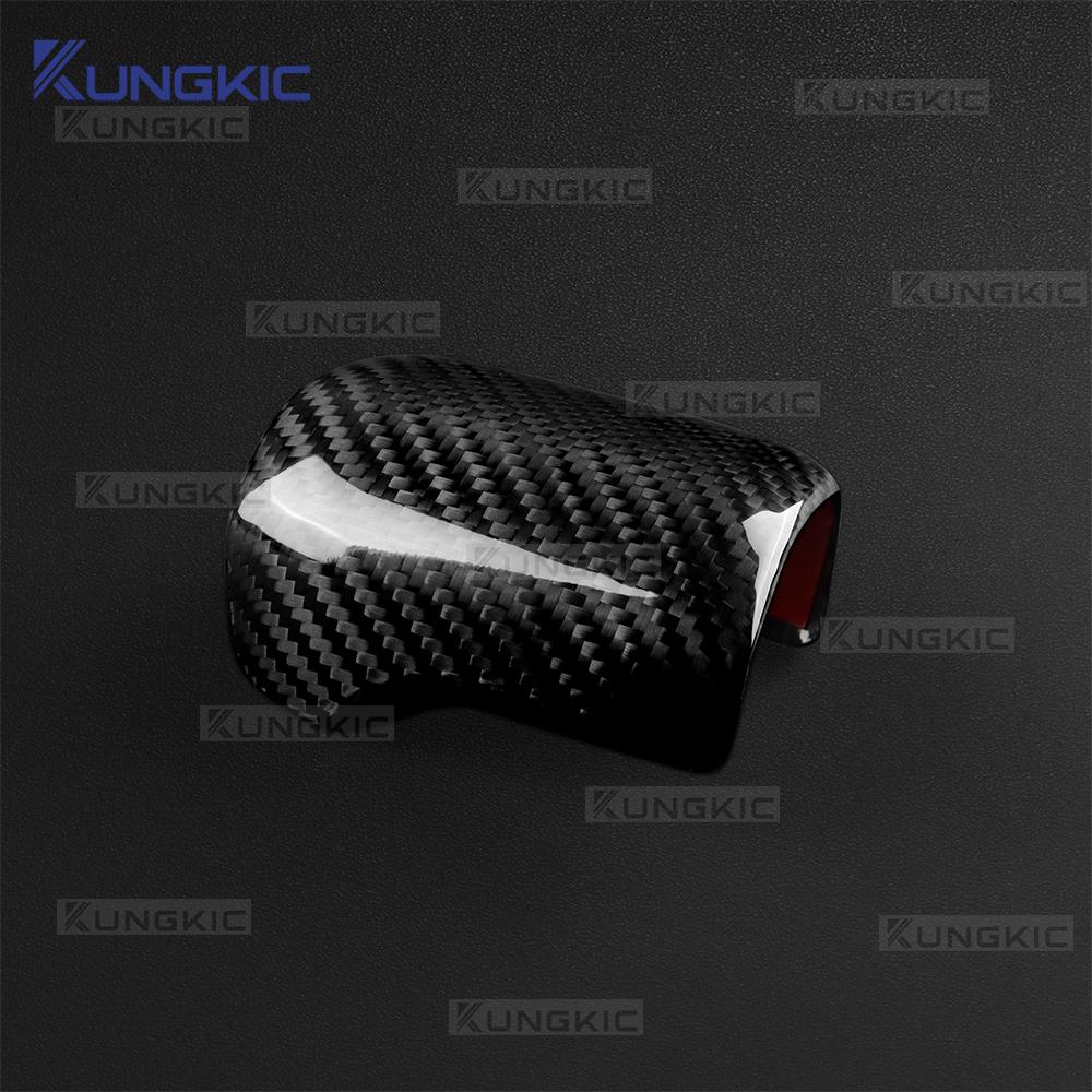 For Ford F-150 F150 14th Gen Raptor 2021 2022 2023 2024 Real Hard Dry Carbon Fiber LHD Car Gear Shift Knob Interior Cover Trim