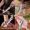 Kitchen Knife Killing Fish Knife Fruit Knife Slaughtering Knife Picking Knife Forging and Cutting Meat Scimitar Blade Sharp Portable Meat Cleaver 2PC