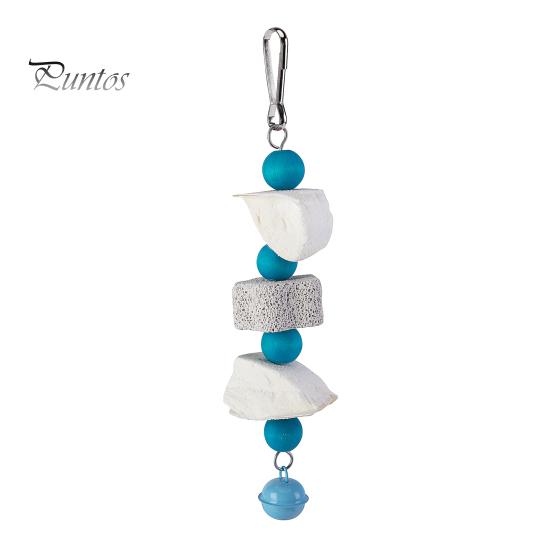 

Игрушка для птиц, красочная подвесная игрушка для попугая с бусинами, клетка для птиц из натурального дерева, шлифовальный камень, товары для животных для попугая, длиннохвостого попугая, хомяка, кролика синий