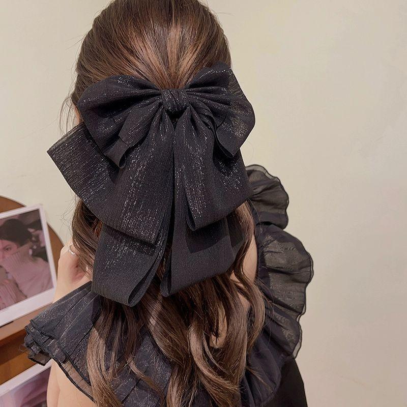 Large Bow Mesh Hair Claw Clips Hairpin Women Temperament Elegant Princess Hairpin Fashion Grab Clip Women Hair Accessories