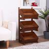 Three-Tier Solid Wood Floor-Standing Kitchen Storage Rack