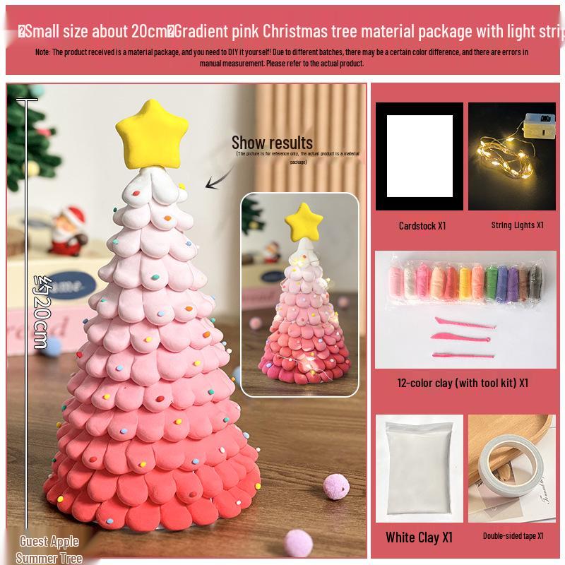 Handmade DIY Christmas Tree Light Clay Kit for Kids - Perfect Kindergarten Gifts & Table Ornaments