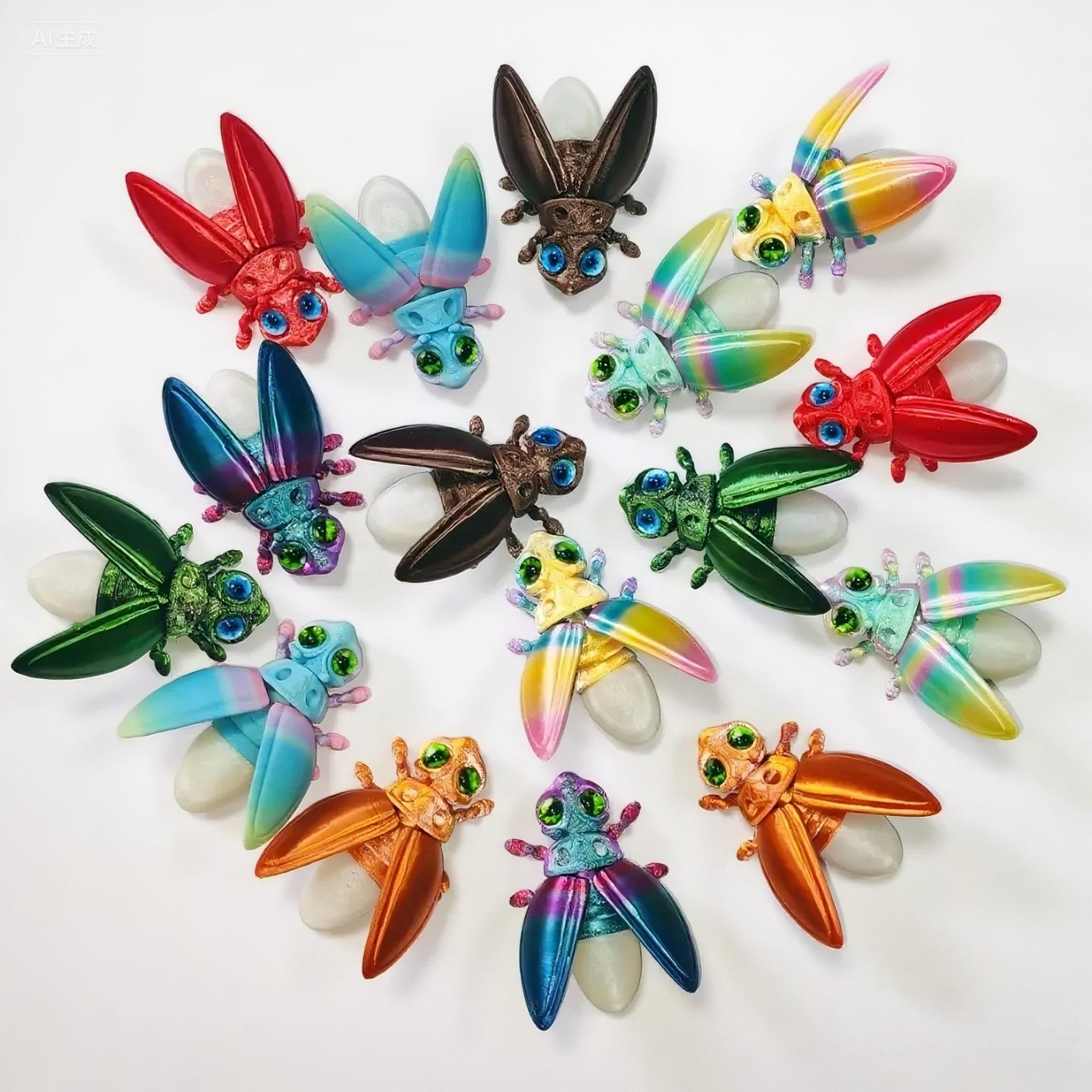 3D-печатный светящийся в темноте светлячок, милый магнит на холодильник, наклейка на холодильник, декор для дома, подарок