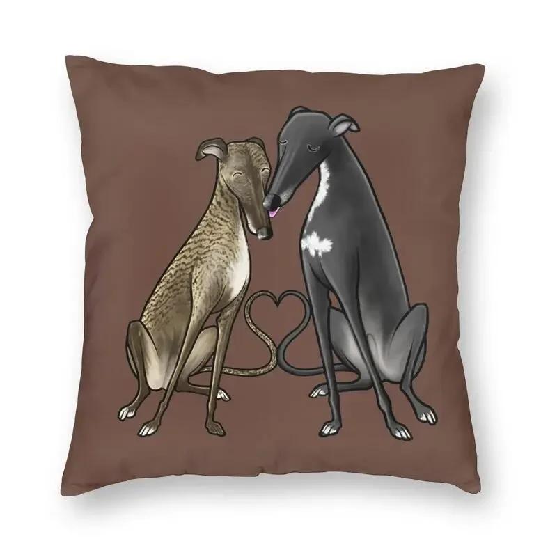 Greyhound Whippet Sighthound Dog Cushion Cover Double-Sided Printing Dog Lover Art Floor Pillow Case For Sofa Cool Pillowcase