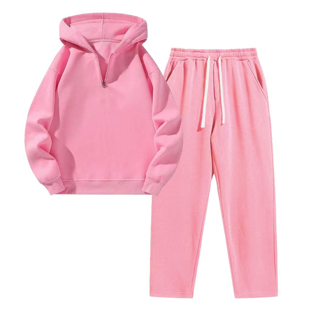 Herbst Winter Basic Fleece Hoodies und Sweatpants Set Damen Jogger Freizeitset Trainingsanzug Sportbekleidung Trainingsanzüge Unisex Ensemble Jogging Herren