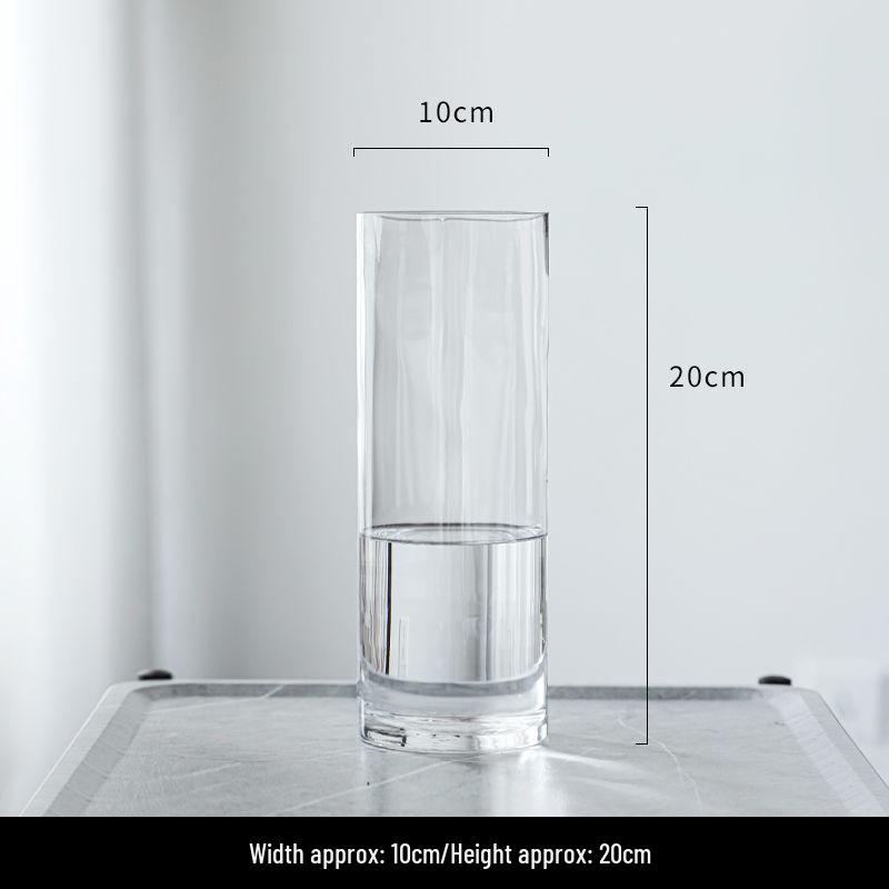 Elegant Transparent Glass Vase for Home Décor – Large Straight Tube Design for Floral Arrangements