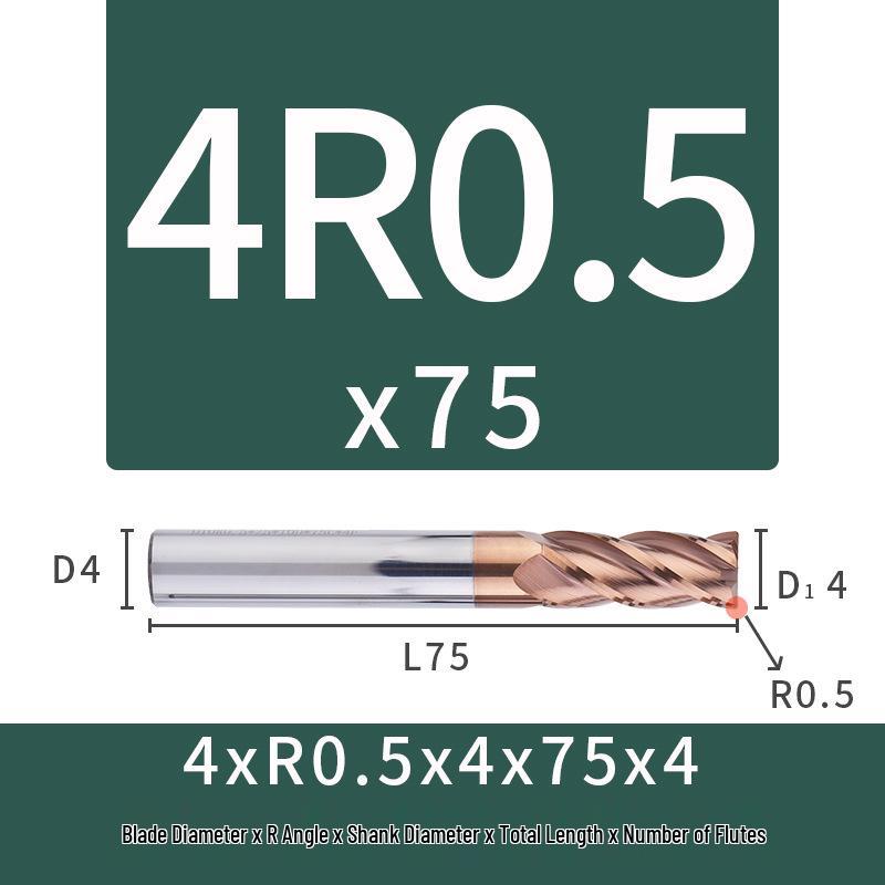 55-Degree Carbide Bull Nose End Mill with Wear-Resistant Coating for CNC Routers