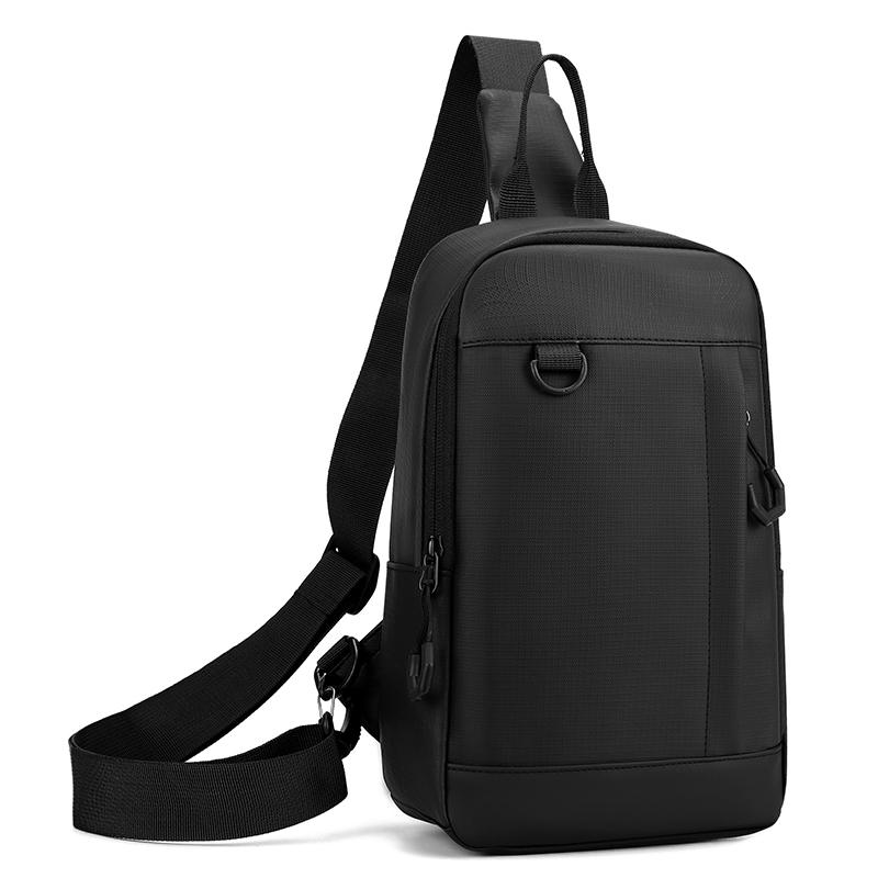 Мужская стильная сумка через плечо - компактная поясная сумка с несколькими отделениями (Подходит для телефона, кошелька и ключей) чёрный