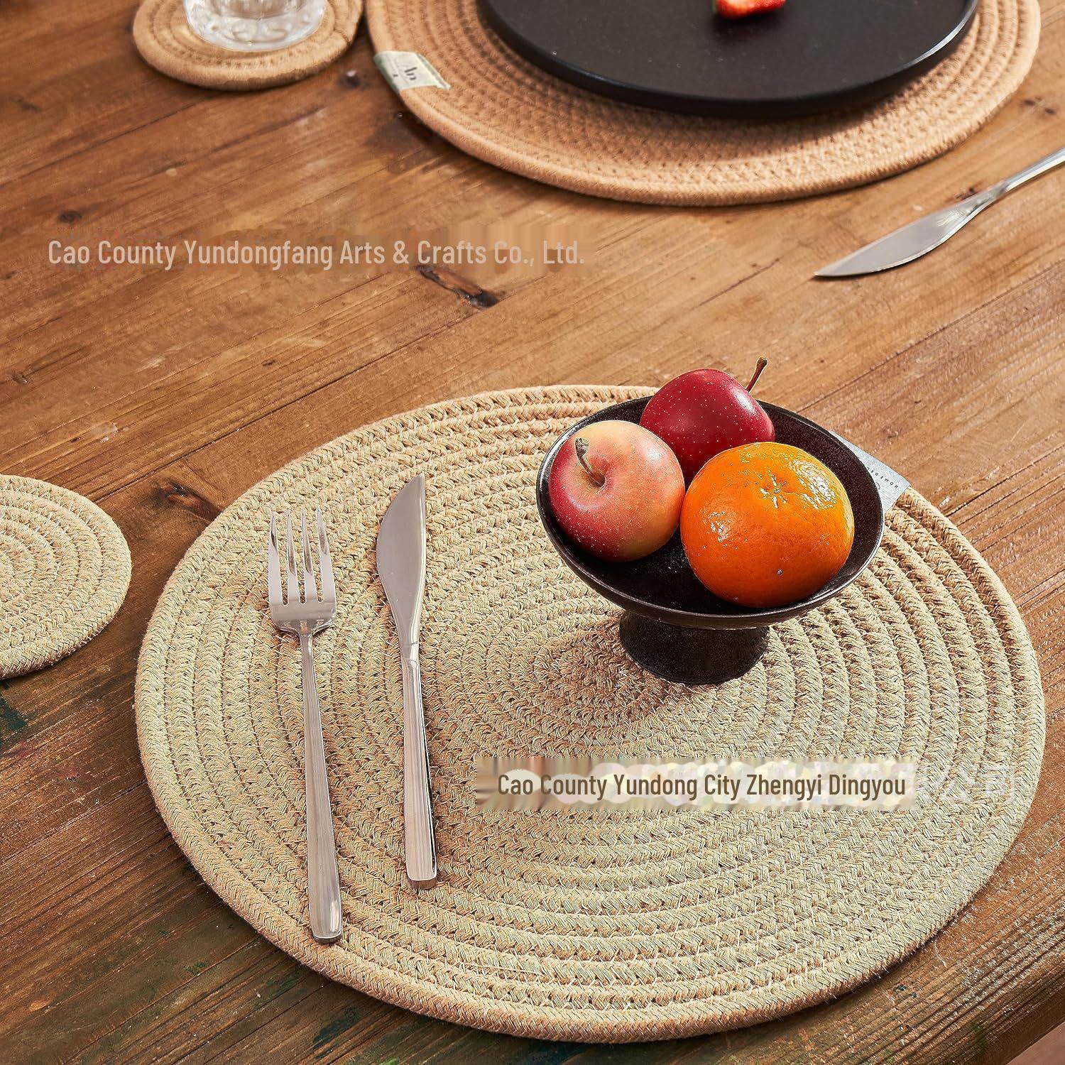 

Японська лляно-бавовняна термоізоляційна настільна підставка - Антиопікова скандинавська підставка під чашку та підставка під миску 25CM