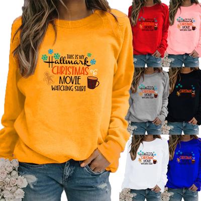Frauen Herbst und Winter Weihnachten Gedruckt Pullover Bluse Casual Sweatshirt Langarm Tops T-shirt Damen Rundhals