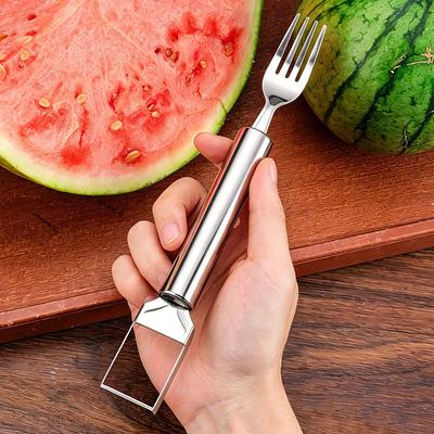 Stainless Steel Watermelon Open Tool Double Head Fruit Splitter Slicer Fork Long Handle Melon Cutter Kitchen Gadgets Tools