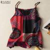 ZANZEA Canotte estive senza maniche con stampa scollo a V casual da donna
