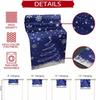 Christmas Snowflake Xmas Tree Navy Blue Linen Table Runners Party Decor Winter Kitchen Dining Table Runner Christmas Decorations