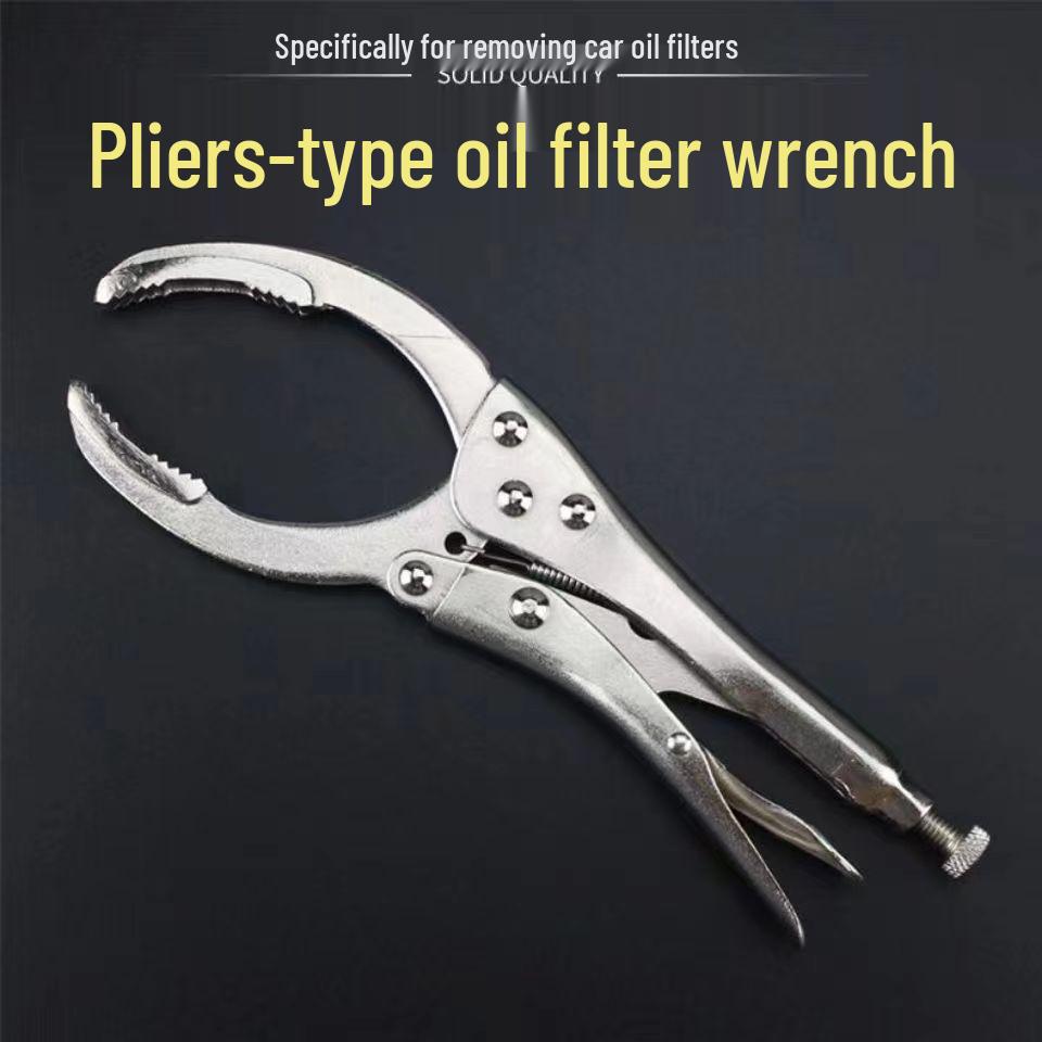 Heavy-Duty Pliers-Type Oil Filter Wrench for Car Maintenance