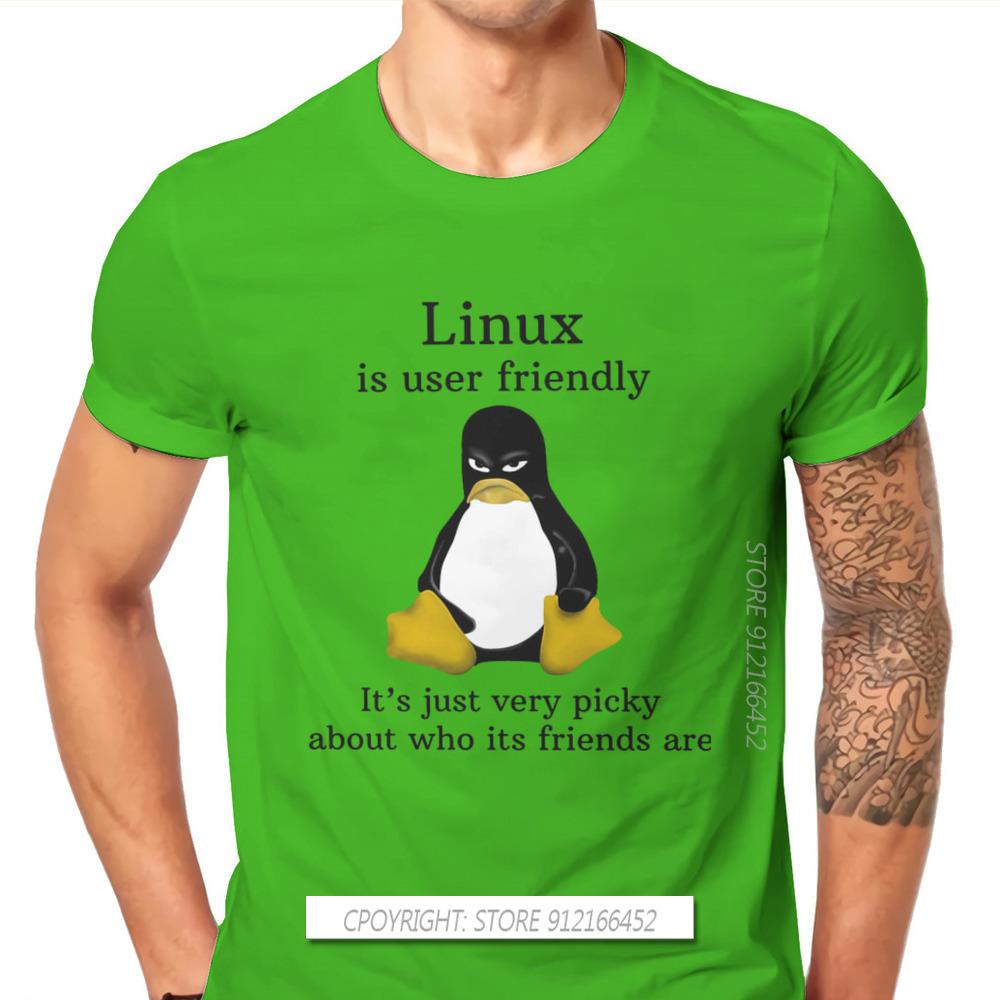 Linux Operating System Tux Penguin Men's TShirt User Friendly Just Picky Distinctive T Shirt Original Casual Sweats New Trend