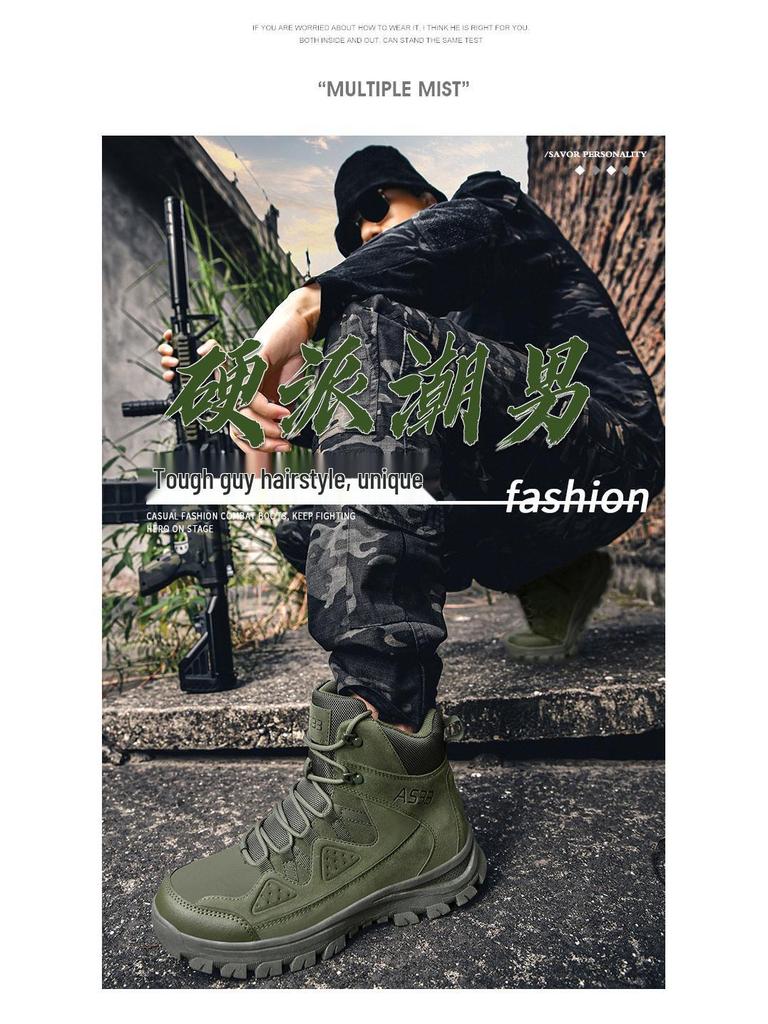 New Style Combat Military Boots for Men - Outdoor Hiking, Camping, and Desert Work Footwear