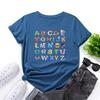 Cotton T-Shirt Short Sleeve Round Neck Women 2d Print Tops