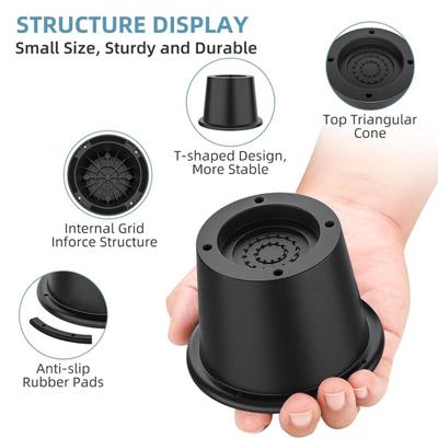 4 pezzi alzate per letto rotonde regolabili alzate per mobili circolari capacità 3300 libbre design antiscivolo gambe per sedie tavolo scrivania sollevamento alzate