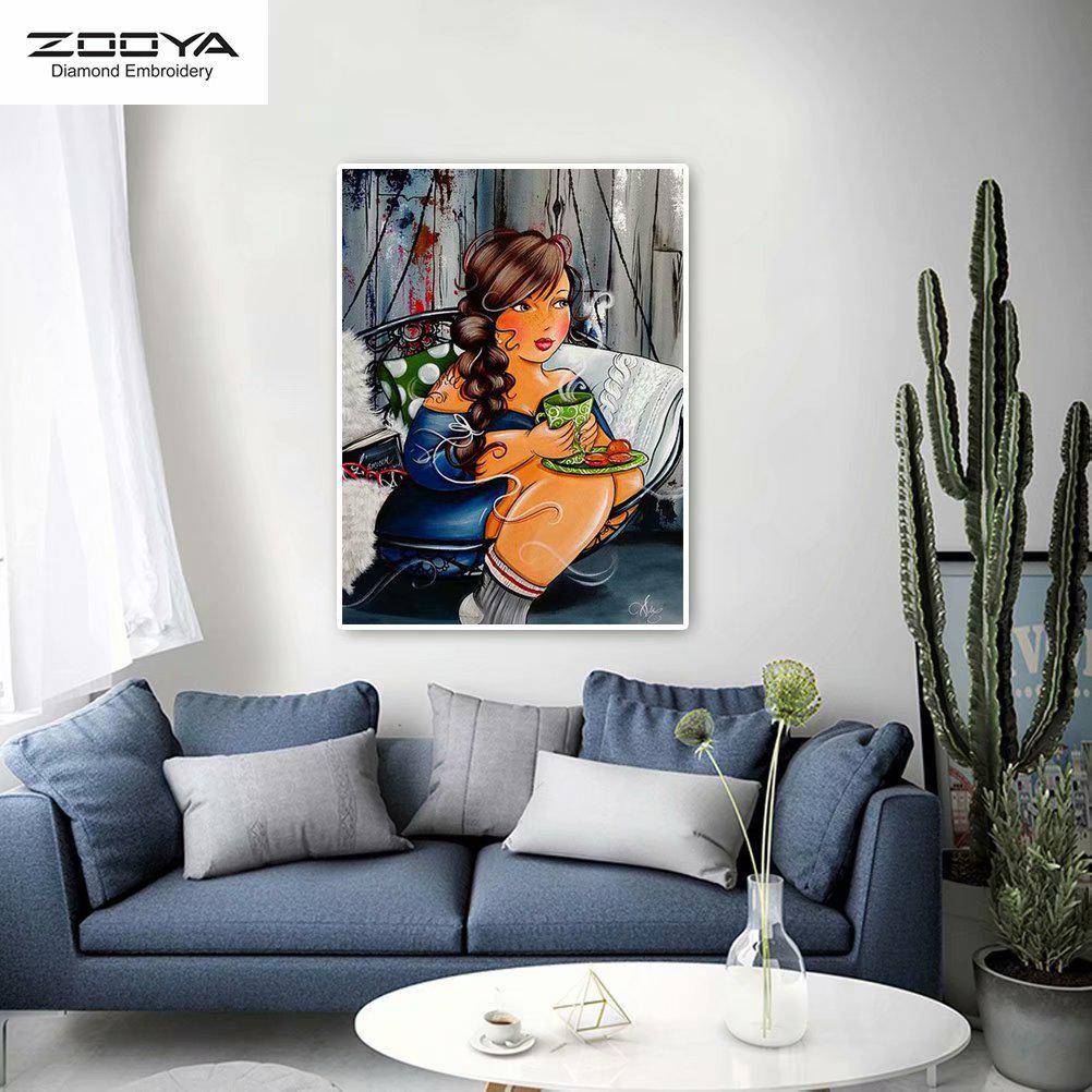 

ЗООЯ DIY 5D Полный квадрат Алмазная картина Кофе Вышивка Крестом Ремесло Стежок Домашний декор