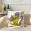 1PC Plant Flower Pattern Polyester Cushion Cover, Pillow Cover, Room Decor, Bedroom Decor, Sofa Decor, Collectible Buildings Accessories