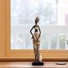 African Women Statue Decoration Aesthetic Ornament Art Crafts Tribal Lady Figurine for Accent Party Bedroom Bookshelf Hallway