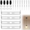 4PCS Chandelier Bracket, 80mm Ceiling Light Plate Kit with Screw Washer Nut Rubber Stopper Expansion Tube, Ceiling Light Fixture Bracket for Home