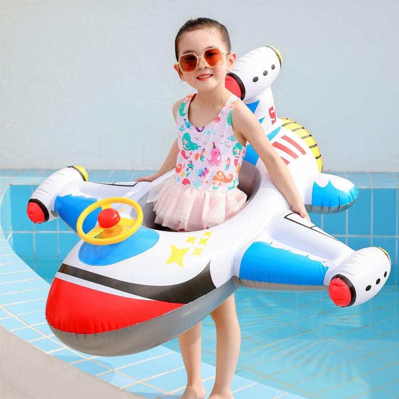 1Pcs Airplane Pool Float Inflatable Swimming Ring Thickened Swim Tube Summer Water Swim Floating Toys