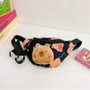 Trend Cartoon Large Capacity Boys Girls Waist Bag Cute Capybara Waist Packs Kid Chest Bag with Plush Doll Unisex Shoulder Bag