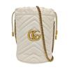 [Usato] Borsa a secchiello trapuntata GG Marmont con logo dorato, color block, coulisse, catena - Ottime condizioni #SD0ZTF