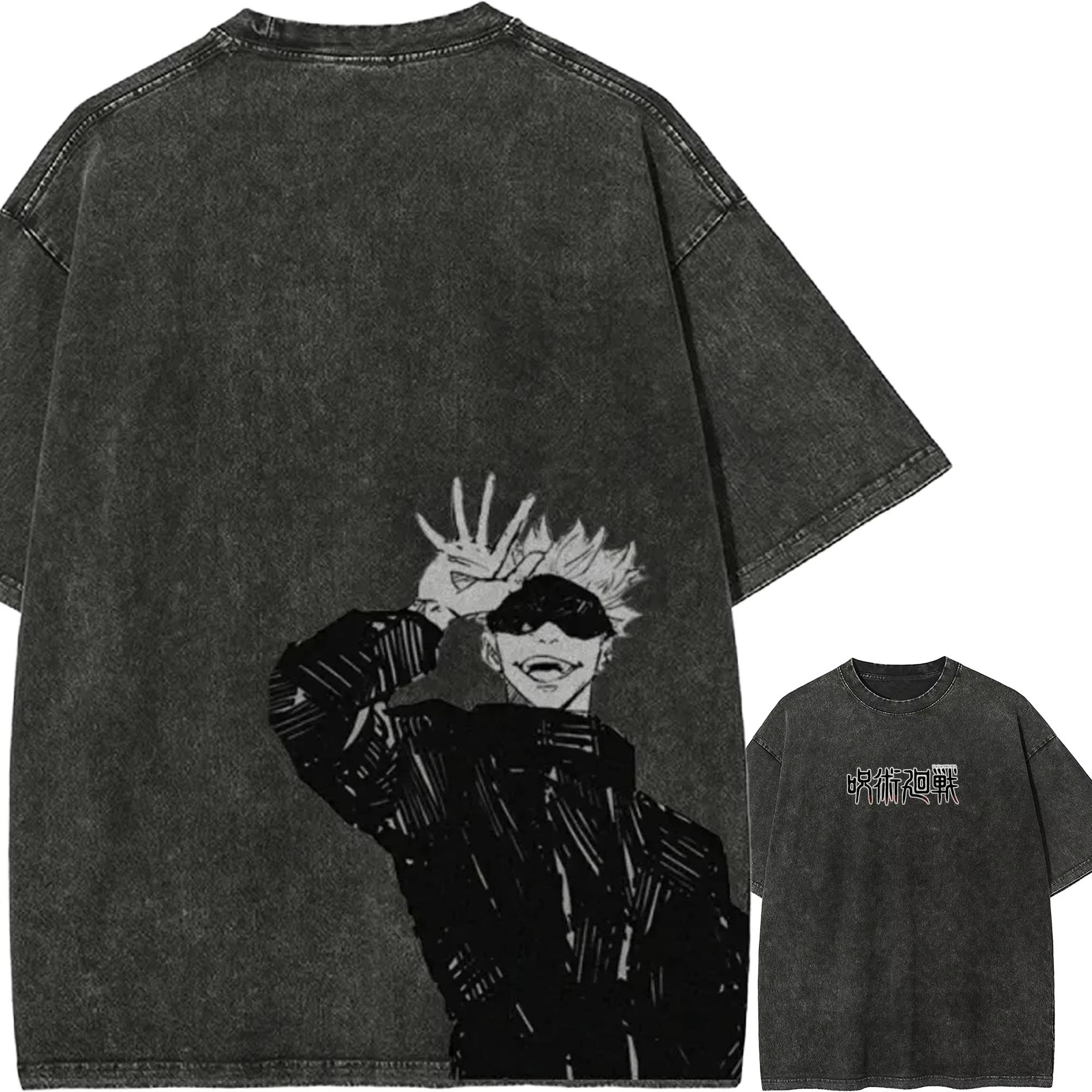 

Anime YuYu Hakusho Washed Vintage Tshirt Men Women Casual New Hip Hop Streetwear Cotton Loose Yk Short Sleeve Harajuku Tshirt L