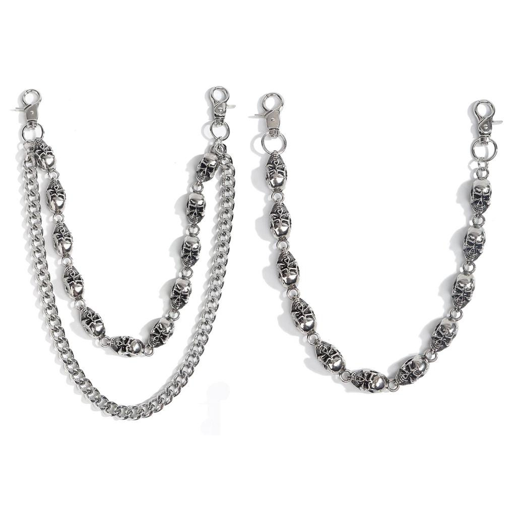 Unisex 3D Skull Waist Chain - Halloween Punk Decor for Jeans