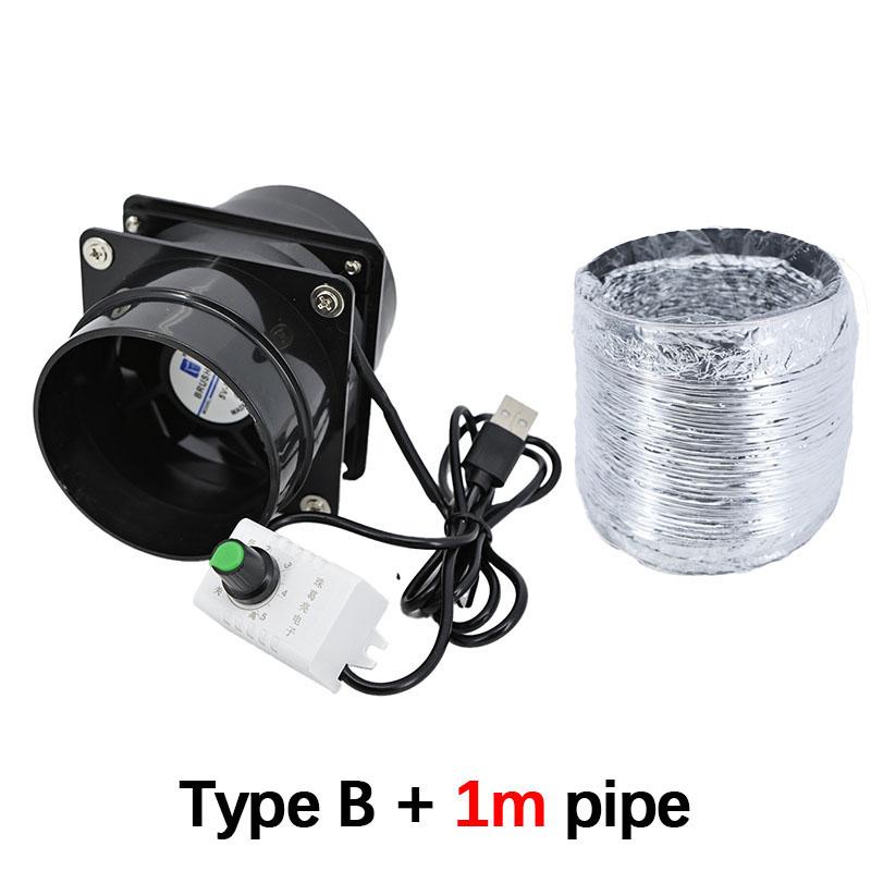 2types DC 5V USB Adjustable Speed Solder Absorber Fume Extractor Fan 1m 3m Pipe Duct Exhuast 1 2 Way Ventilation Fan