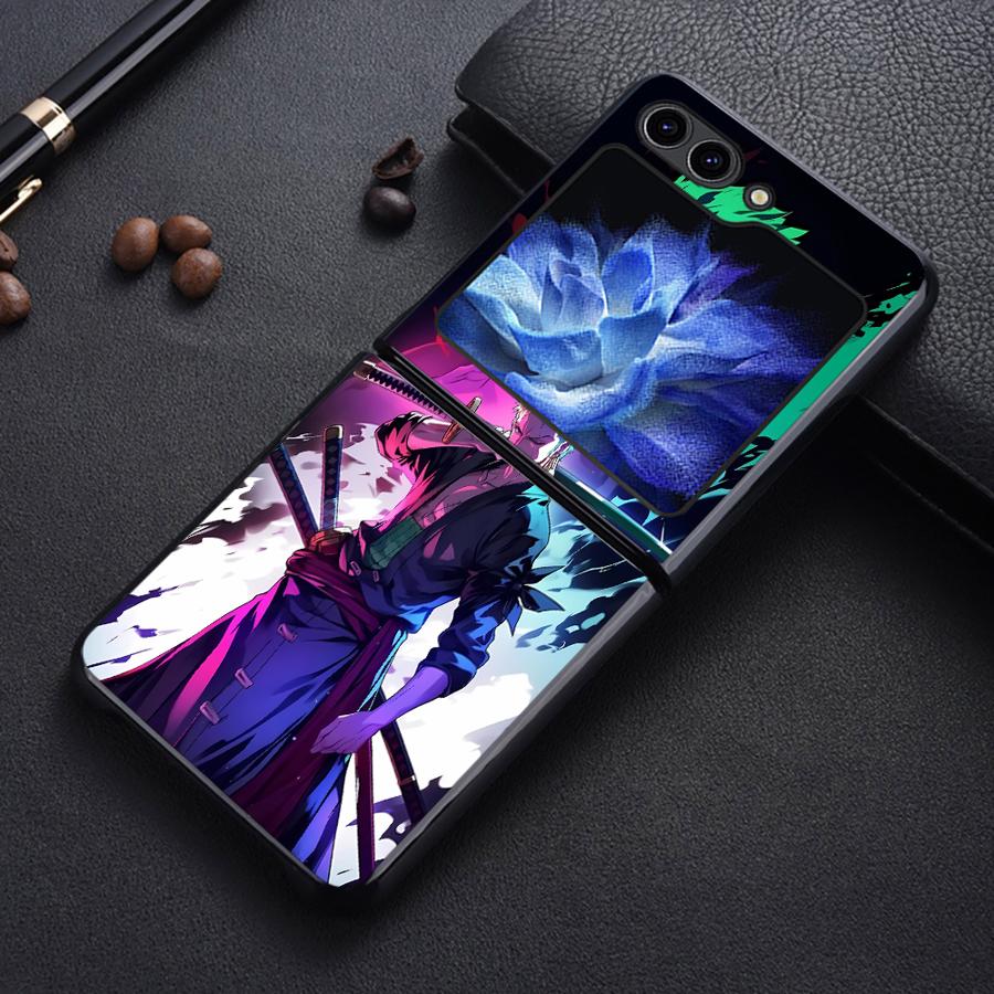 

Чехол для телефона Samsung Galaxy Flip6 Flip4 Flip3 Flip5 Z Flip 7 6 5 4 3 Flip7 FE с изображением Зоро из аниме One Piece Funda Galaxy Z Flip6