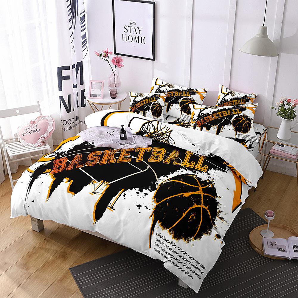Football Basketball Sports Quilt Cover Bedding Digital Printing Home Textiles Three-Piece Set