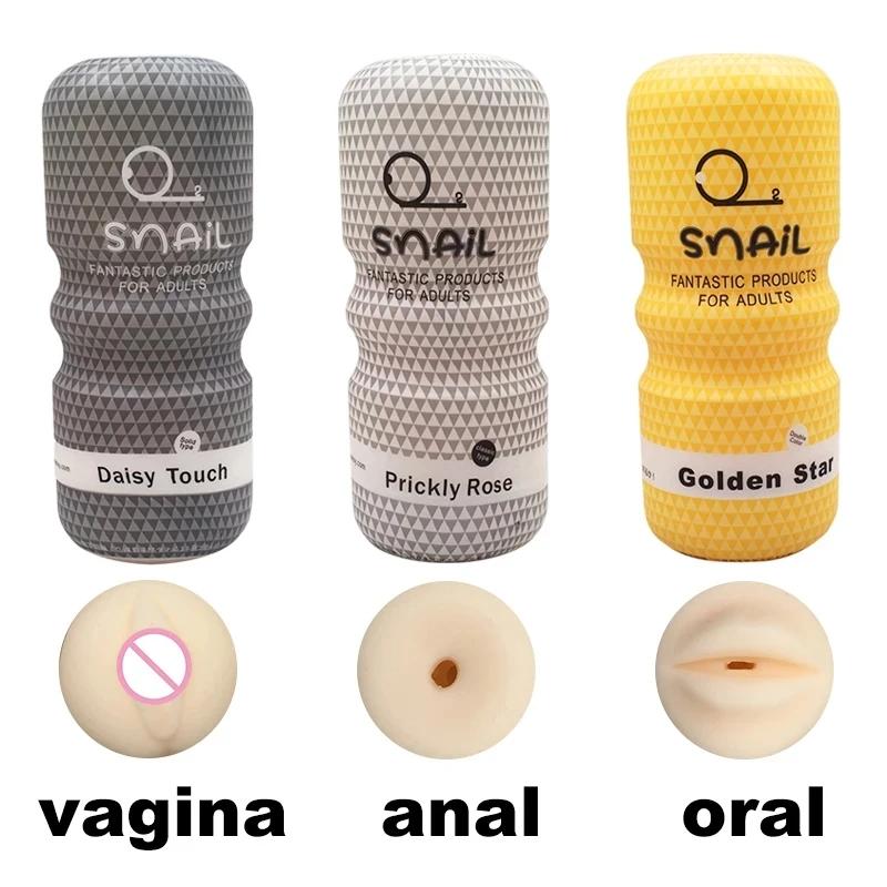 Male Masturbator Realistic Vagina Pussy Anus Anal Oral Masurbation Machine Snail Aircraft Cup Sex Toys for Men 18 Adult Supplies
