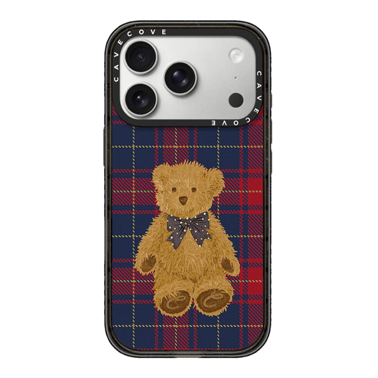 Red & Blue Plaid Bear MagSafe Case for iPhone 17 Pro Max 13