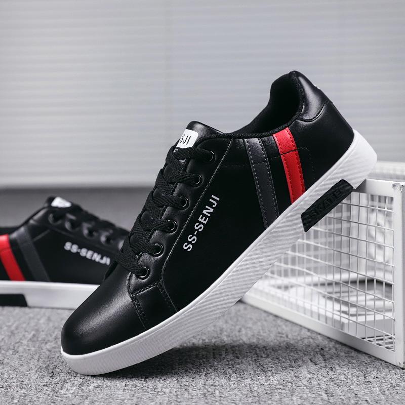 

New Men s Luxury Sneakers Platform Summer Leather Breathable Casual Shoes Lace High Quality Board Shoes Hot Selling 44 чёрный