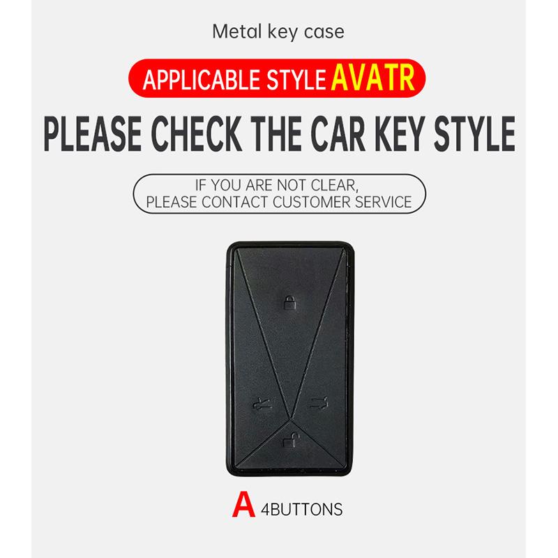 Zinc Alloy Car Key Case for AVATR 11 12 Avita ESV Remote Protection Cover Bag Shell Keychain Holder Fob Interior Accessories