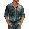 Men's Long Sleeve Cardigan with Halloween Print Casual Top