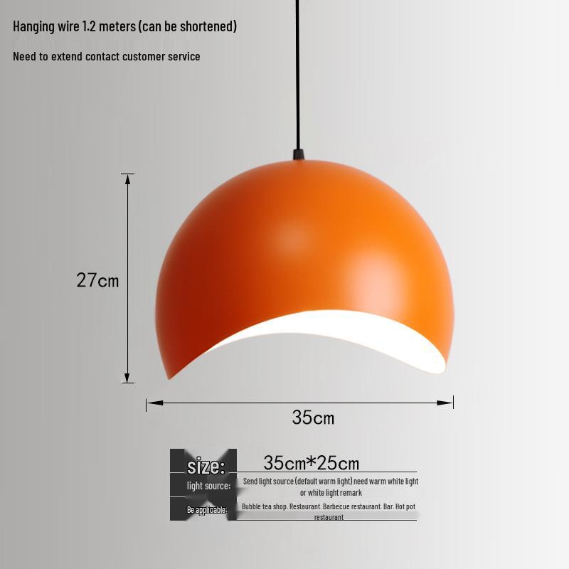 Orange Nordic Industrial Pendant Light for Restaurants & Bars