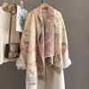 Autumn and Winter New Retro Flower Jacquard Scarf Women's Imitation Cashmere Temperament Warm Shawl with Neck Scarf