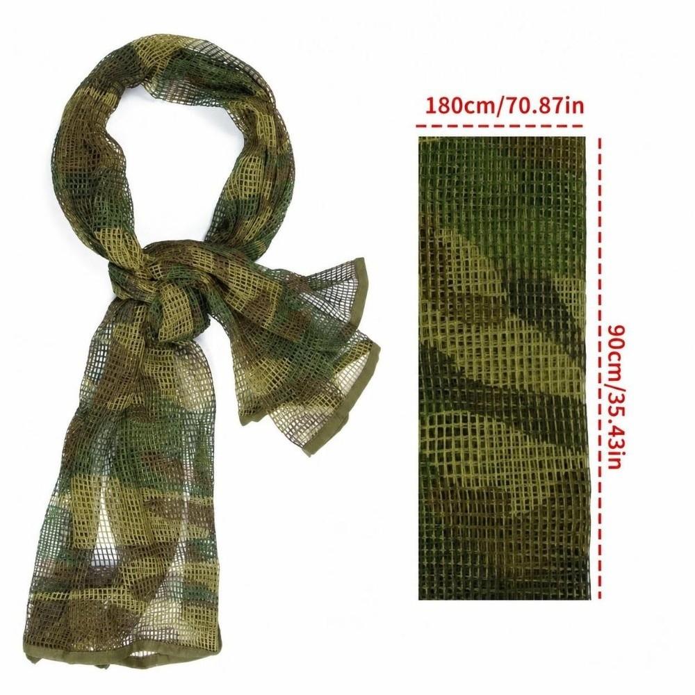 Camouflage Head Wrap Breathable Netting Neck Scarf Durable Mesh Scarf  Outdoor Sports