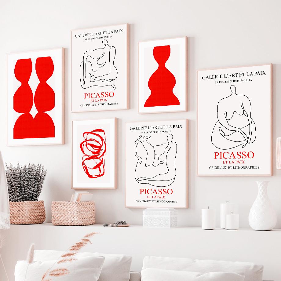 Abstrakte Linie Figur Frau Kurve Picasso Wand Kunst Leinwand Malerei Nordic Poster Und Drucke Wand Bilder Für Wohnzimmer Dekor